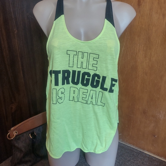 Neon Yellow Racerback Tank Top - Picture 2 of 2